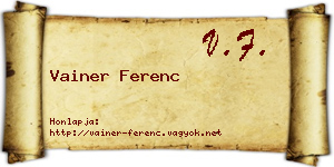 Vainer Ferenc névjegykártya