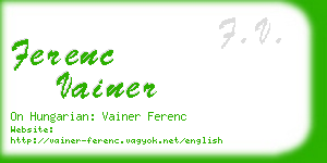 ferenc vainer business card